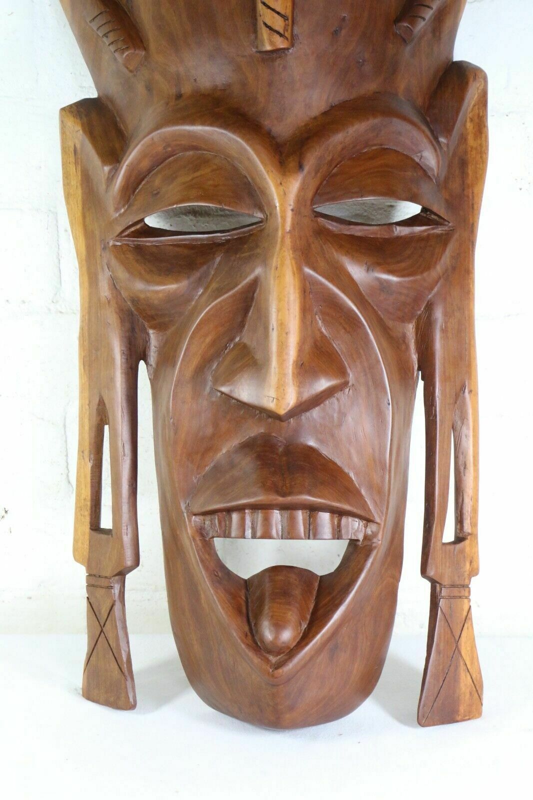 Large African Carved Face Mask Vintage Sculpture Hand Carved Zulu Southern photo buy