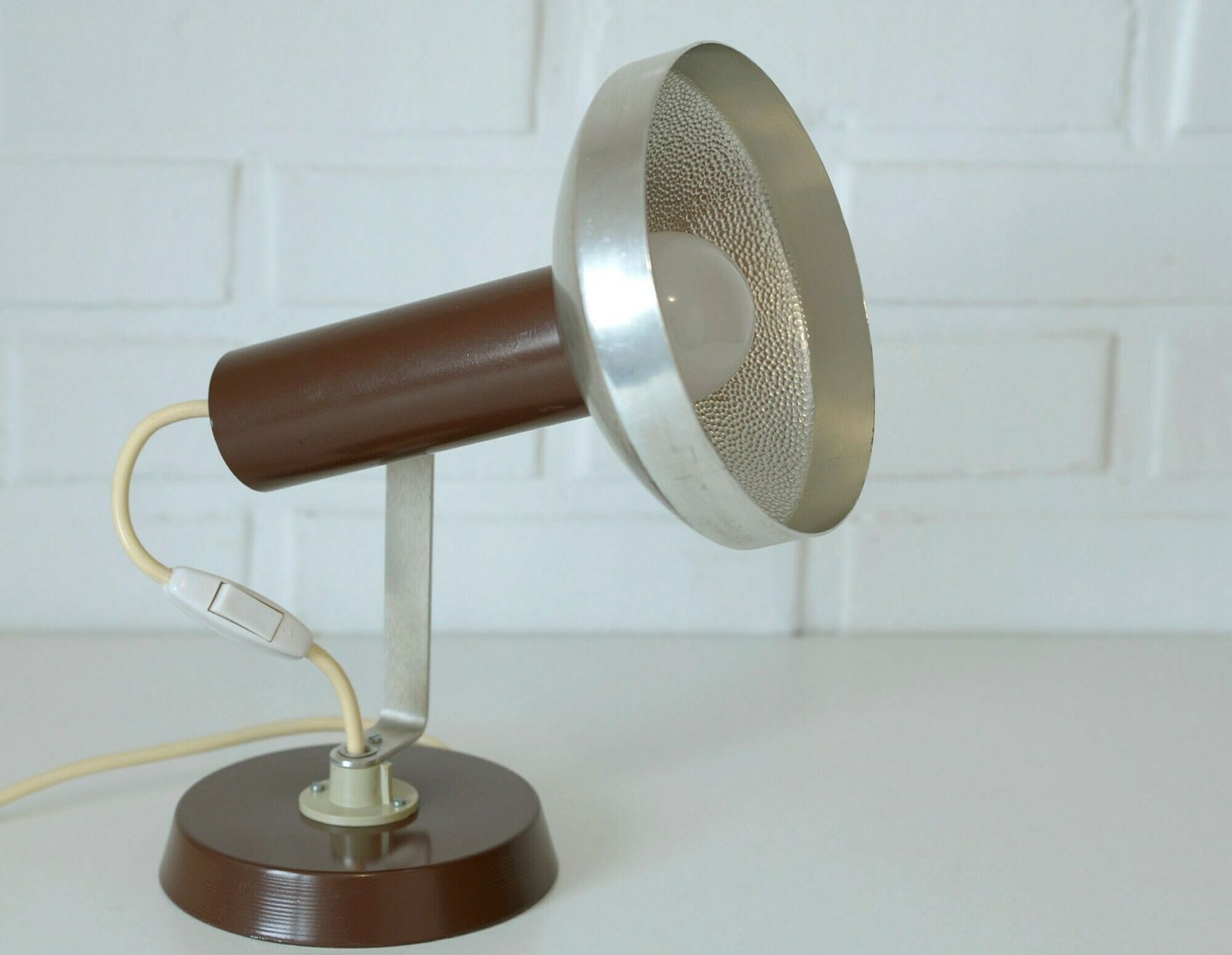 Vintage Desk Lamp / Minimalist Industrial Adjustable Mcm Light Fixture / Made In Yugoslavia In The 1960's photo furniture