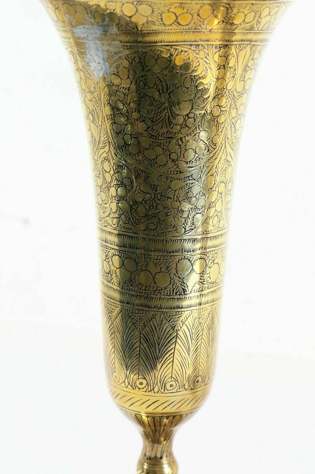 photo for sale Antique Indian Brass Vases Mixed Set Of 4 Bronze Patina Bells