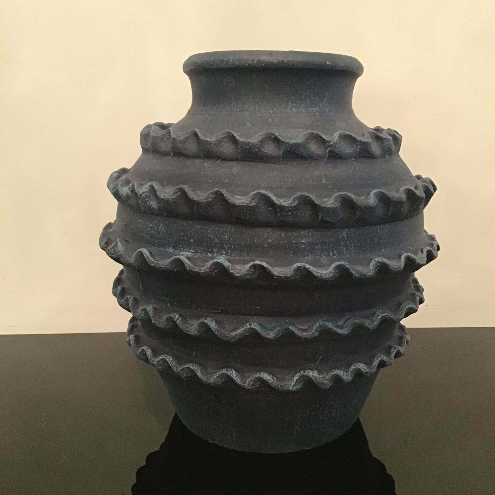 Vase "Terraglia Blu" Arlecchino Nello Stile Di Gio Ponti 1950 Italy photo buy