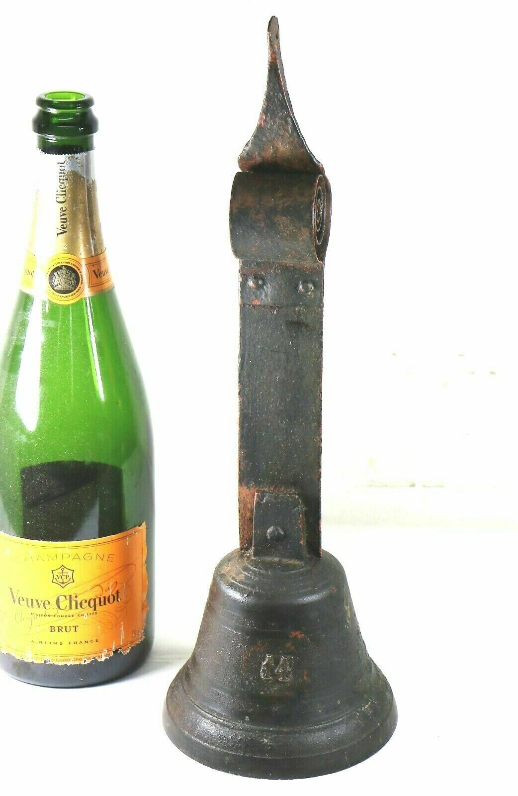 An Antique English Shop Entrance Butlers Servant Bell Bronze With Steel Fittings photo furniture