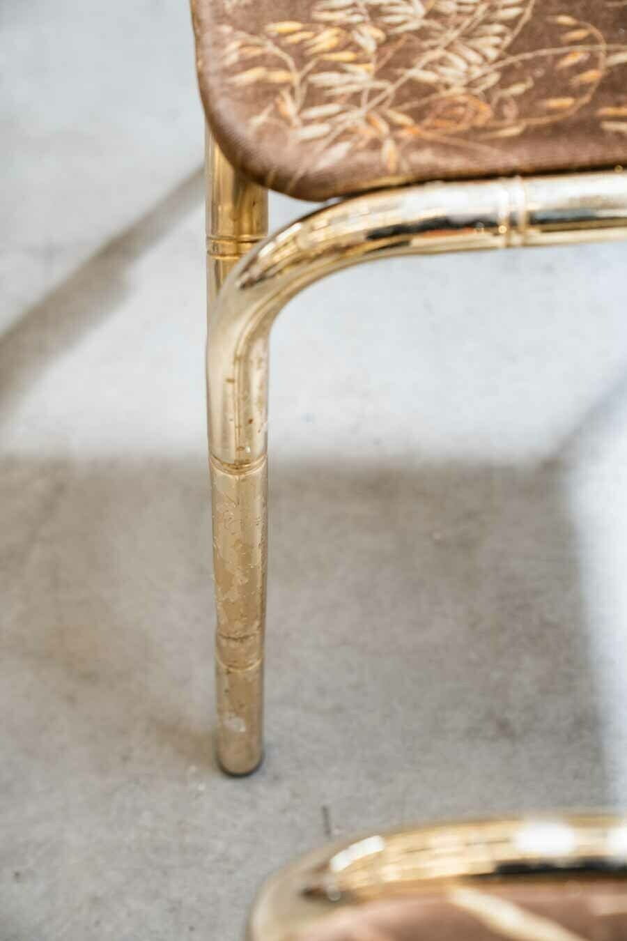 photo buy Gold Painted Table And 4 Original Fabric Chairs
