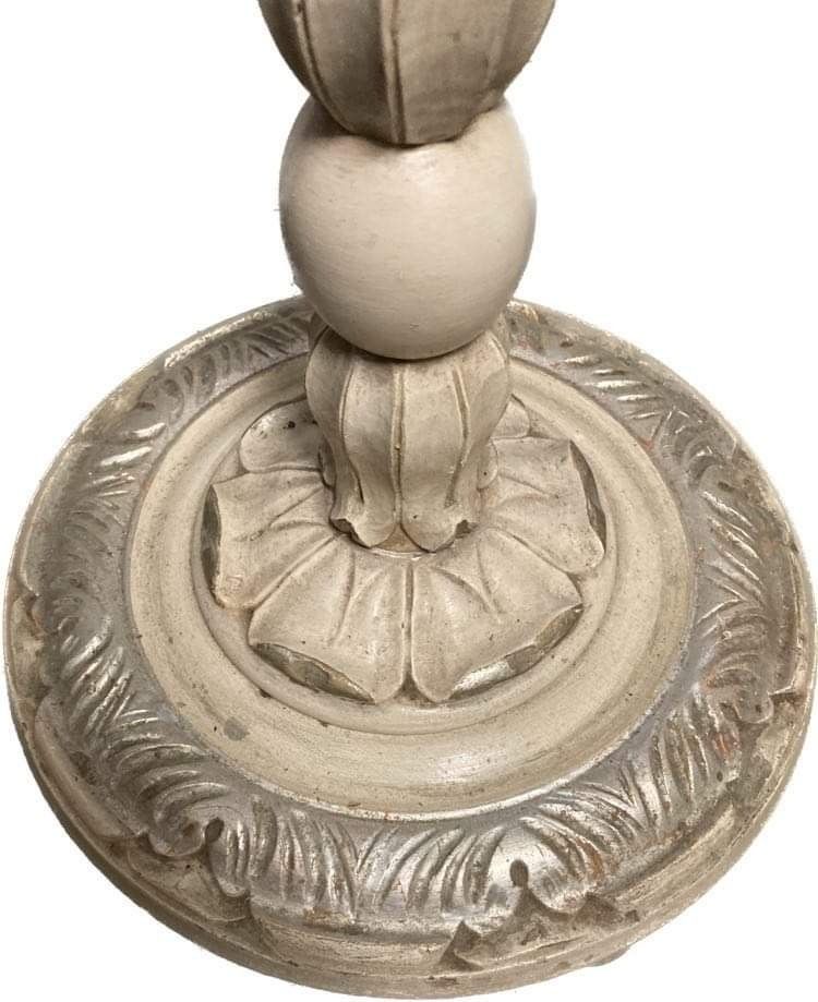 1930s Cream  Wood Painted Standard Lamp photo vinterior