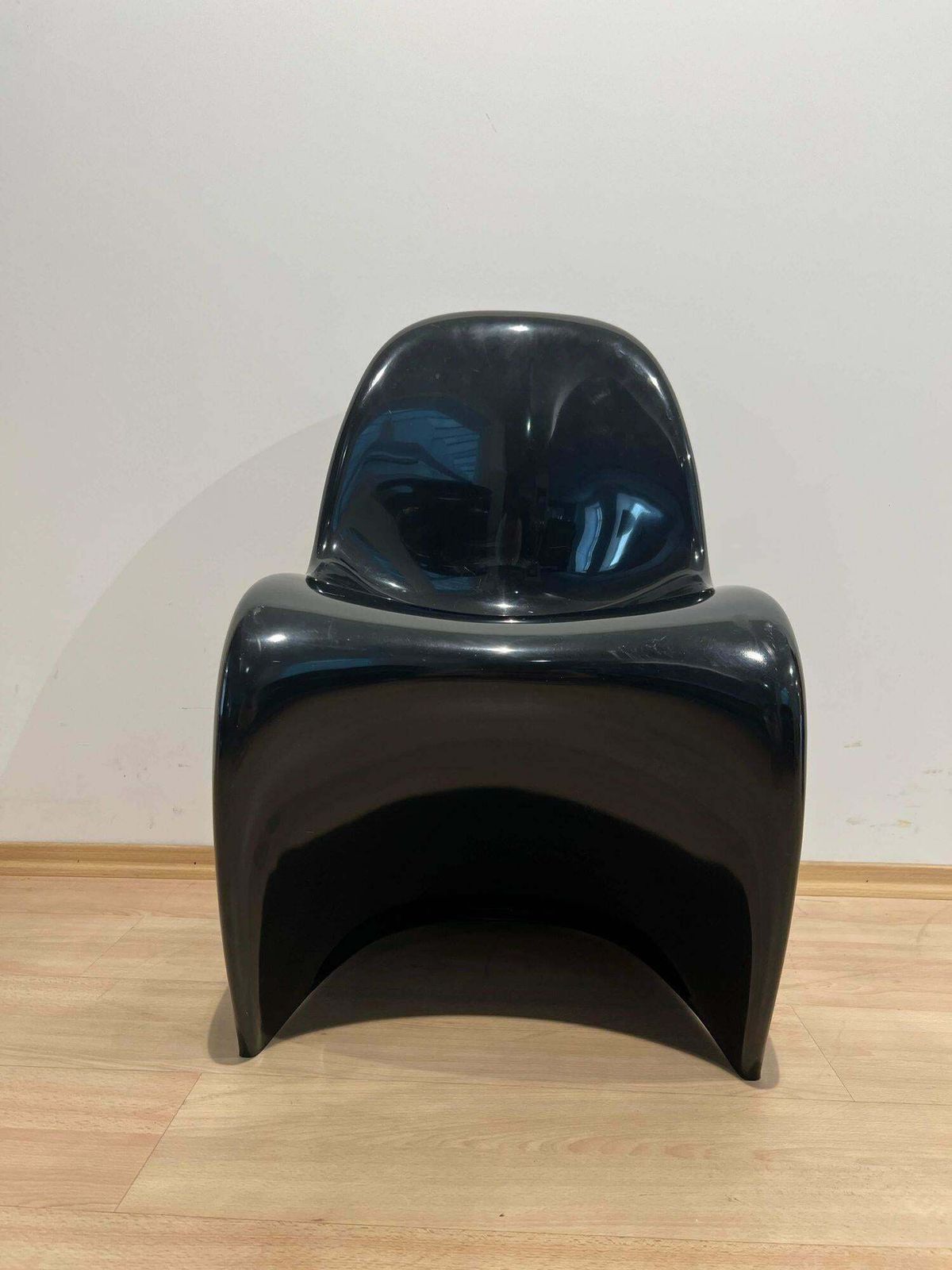 Verner Panton ‚Panton’ Cantilever Chair In Black Pu, Germany, 1971 photo vintage