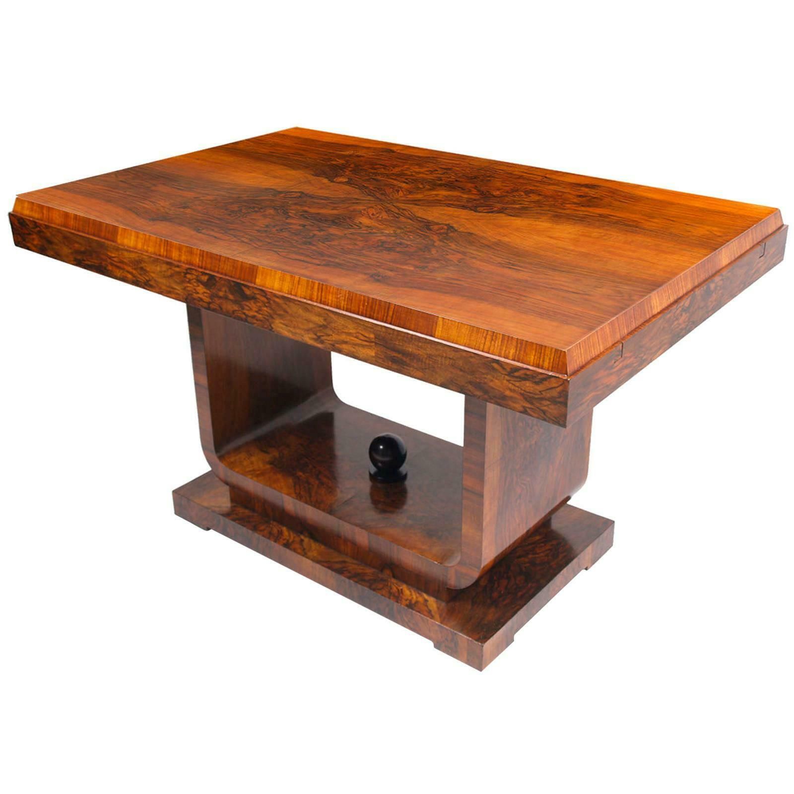 1920s Art Deco Extendable Table By Osvaldo Borsani In Burl Walnut