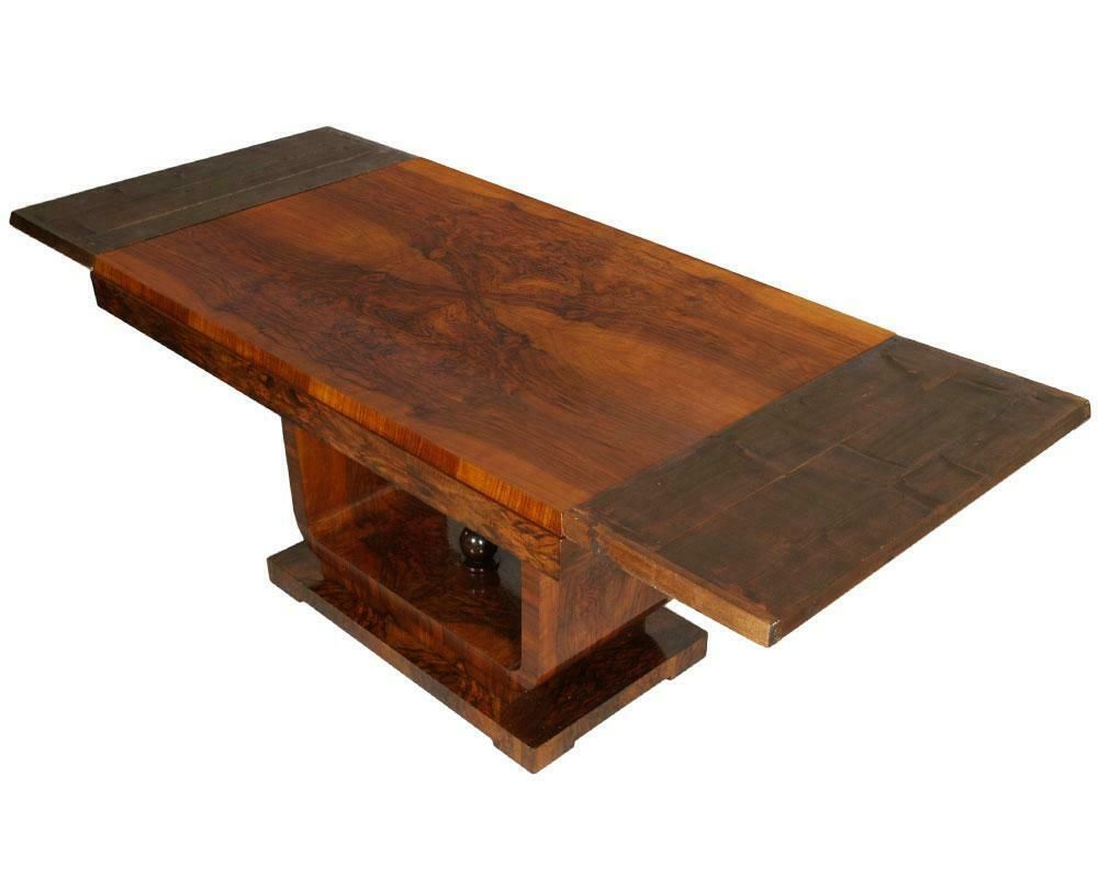 1920s Art Deco Extendable Table By Osvaldo Borsani In Burl Walnut photo vinterior