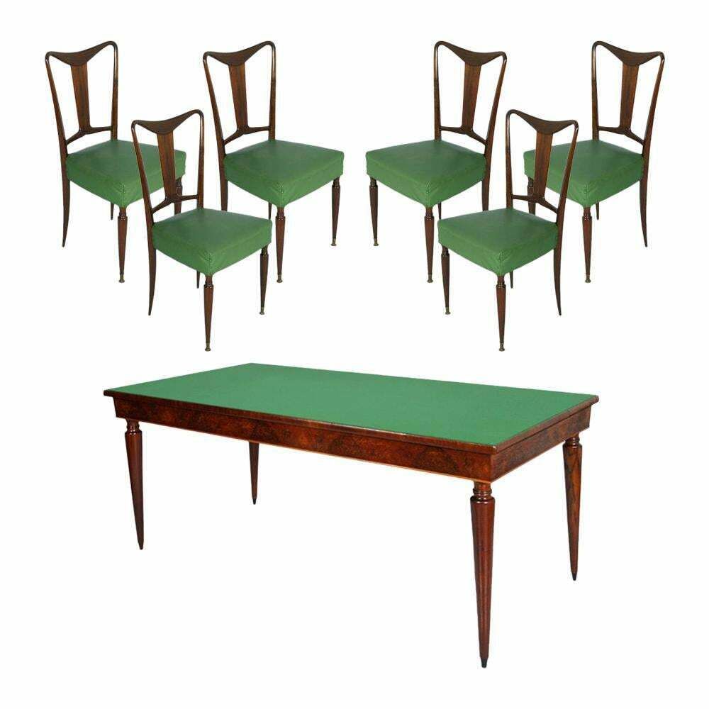 Midcentury Dining Room Table And Chairs Mahogany By Palazzi Dell'arte Cantù