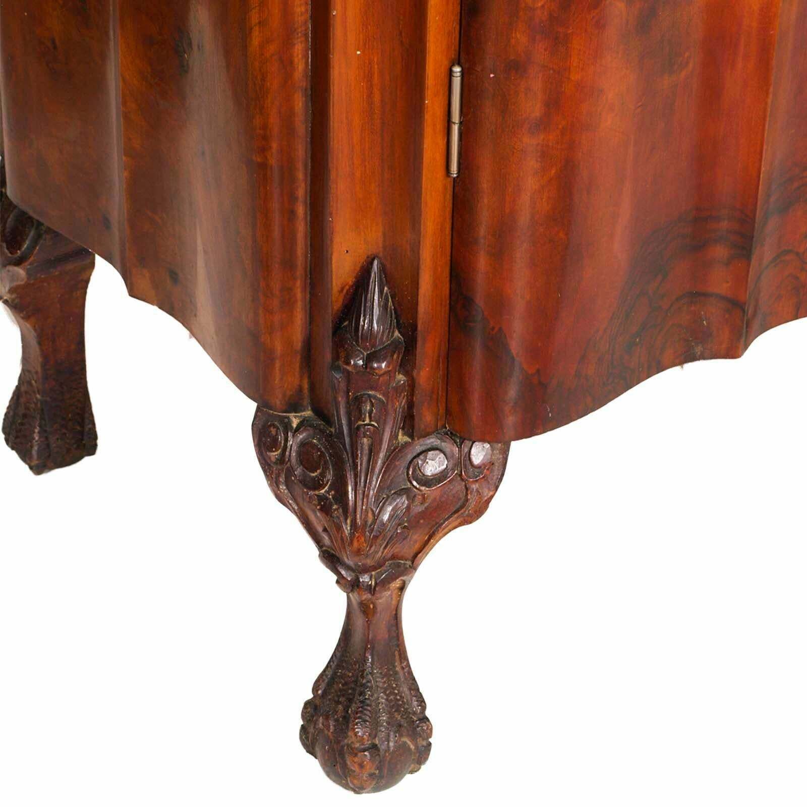 Early 20th Century Large Venetian Baroque Wardrobe In Walnut Hand Carved & Briar photo Furniture