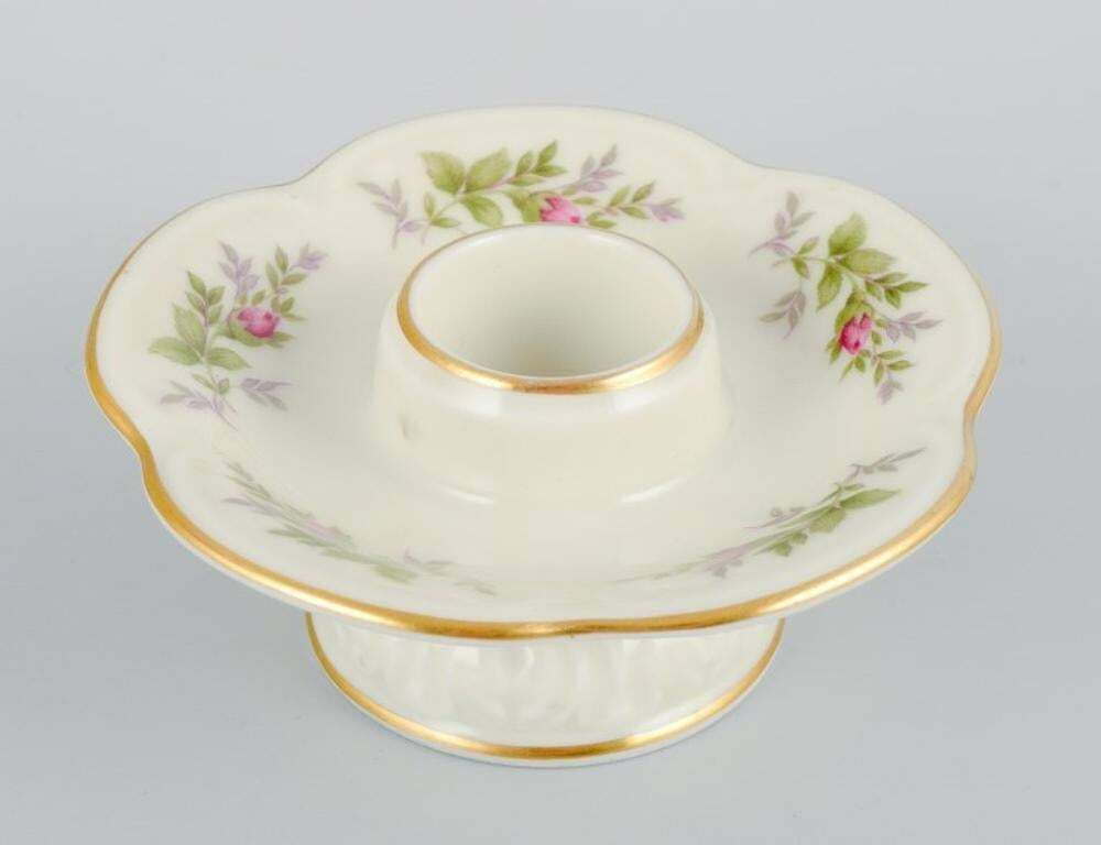 Rosenthal, Germany. "Sanssouci", Two Candlesticks And A Small Bowl In Porcelain. photo Home Decor