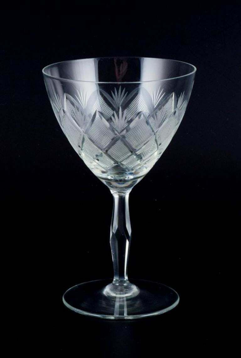 Wien Antik, Lyngby Glas, Denmark, Vintage Set Of Four Clear Red Wine Glasses. photo for sale