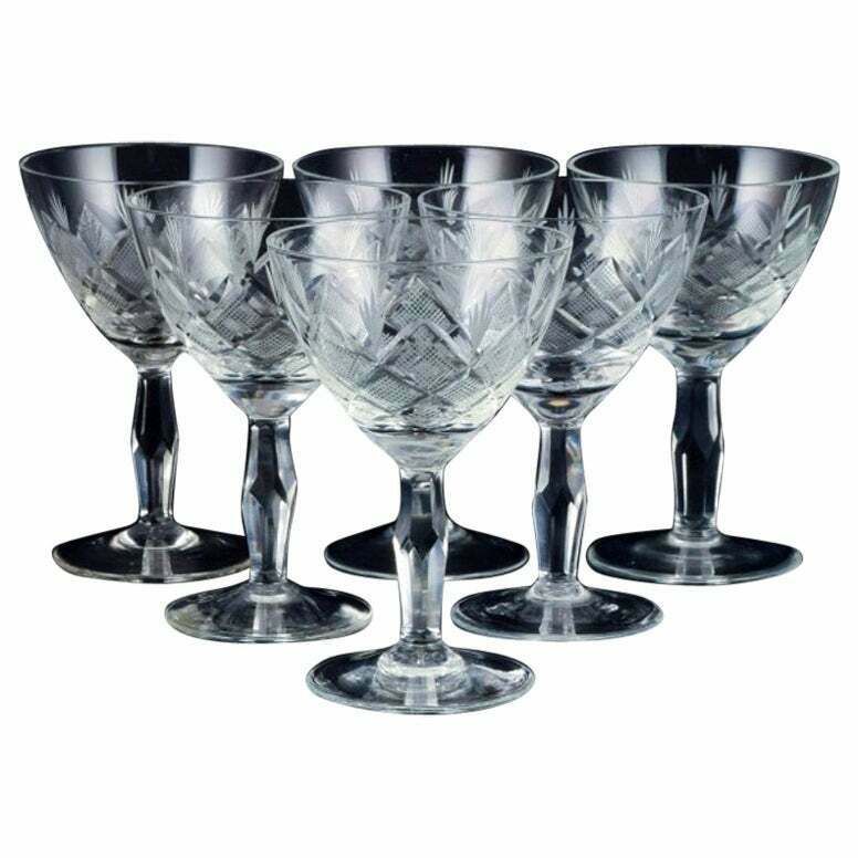 Wien Antik, Lyngby Glas, Denmark, Vintage Set Of Six Sherry Glasses. photo Home Decor