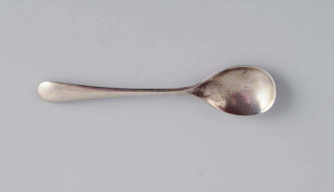 A Set Of Four Scandinavian Salt Spoons In Silver. 19th Century. photo for sale