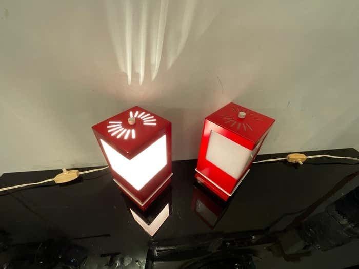 photo for sale Pair Of Space Age Lamps By Anvia, Pop Art   Holland 1970s