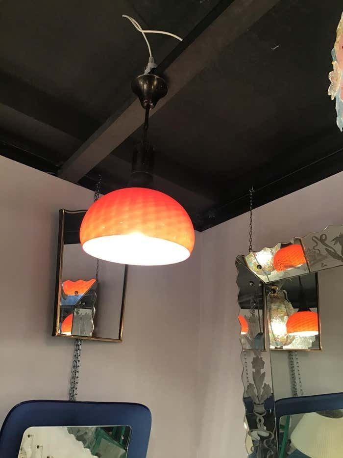 photo vintage Vistosi Chandelier Murano Glass Metal 1955 Italy