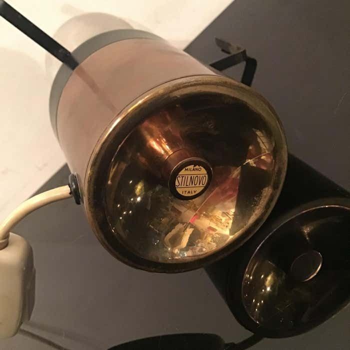 Stilnovo Table Lamp Brass Opaline Glass Plexiglas 1950s Italy photo furniture