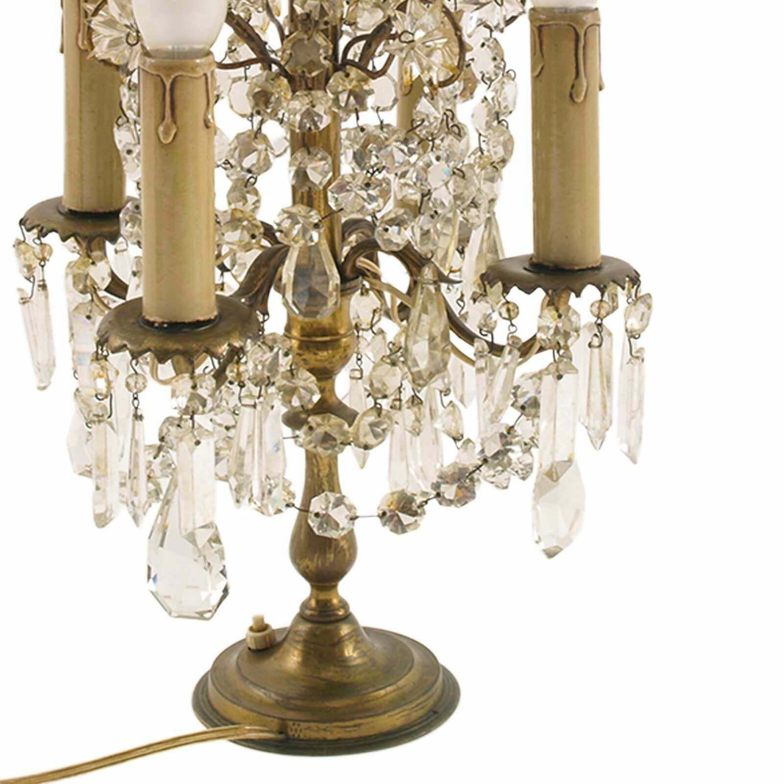 Antique Venetian Electrified Girandoles Candelabra, Swaroski Crystal, Gilt photo furniture
