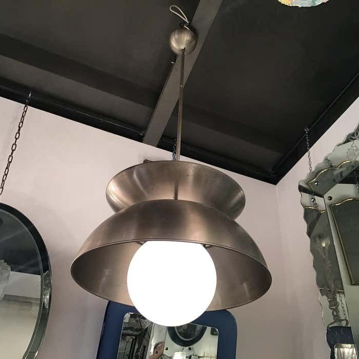 Vico Magistretti "Cetra" Artemide Chandelier Metal Chrome Glass 1960 Italy photo Lighting
