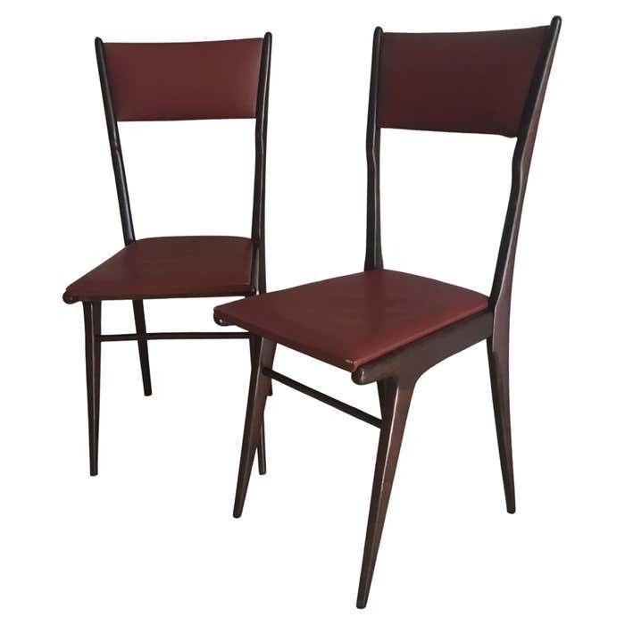 Ico Parisi Chair Beech Wood Upholstered In Teak 1950 Italy