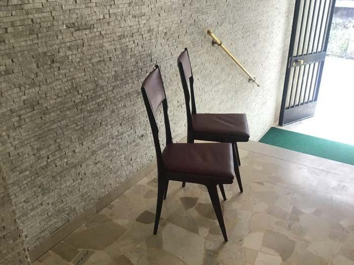2636.0 Ico Parisi Chair Beech Wood Upholstered In Teak 1950 Italy photo