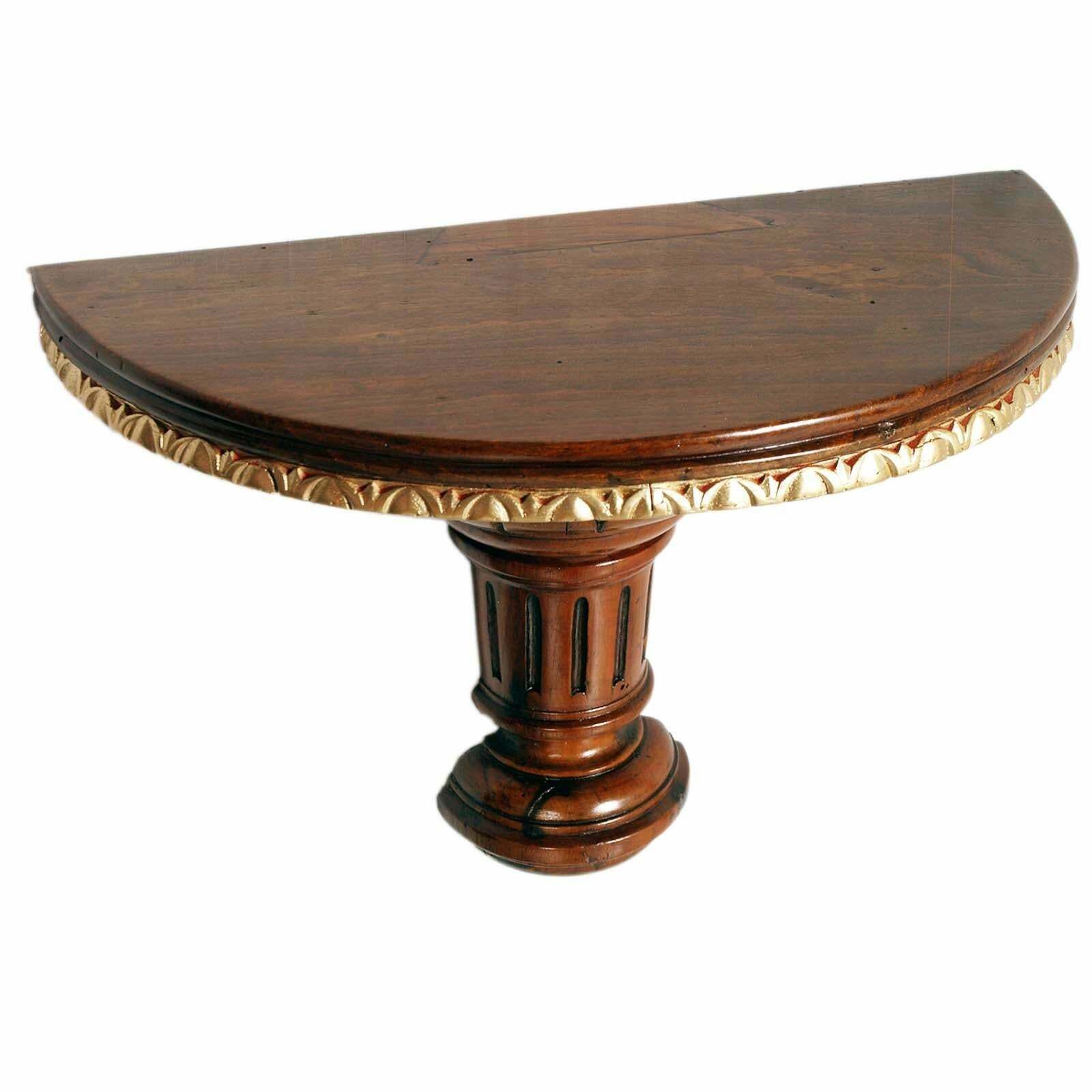 18th Century Renaissance Console Shelf, Hand Carved Walnut, Gilt Edging photo Furniture
