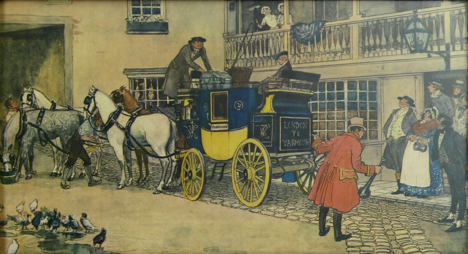 Chromolithograph By Albert Ludovici. "David Copperfield On His Way To School" photo furniture