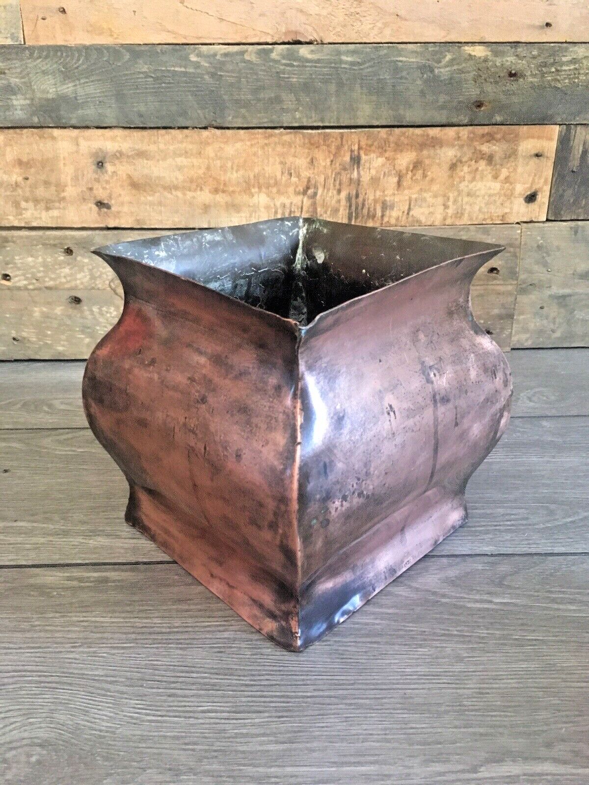 Antique Arts & Crafts / Art Nouveau Country House Solid Copper Planter Plant Pot photo 165.0