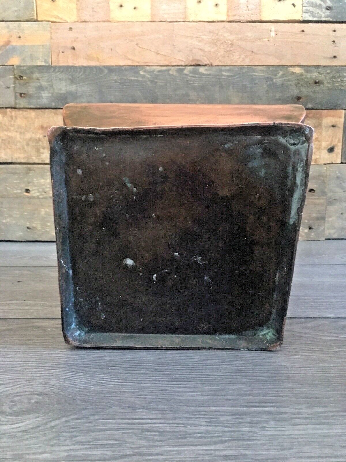 Home Decor Antique Arts & Crafts / Art Nouveau Country House Solid Copper Planter Plant Pot photo