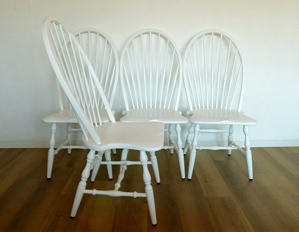 Vintage Wooden Dining Chair / Restored / Accent Windsor Chair / Mid Century Chair / Farmhouse Furniture / Yugoslavia 1980's photo for sale