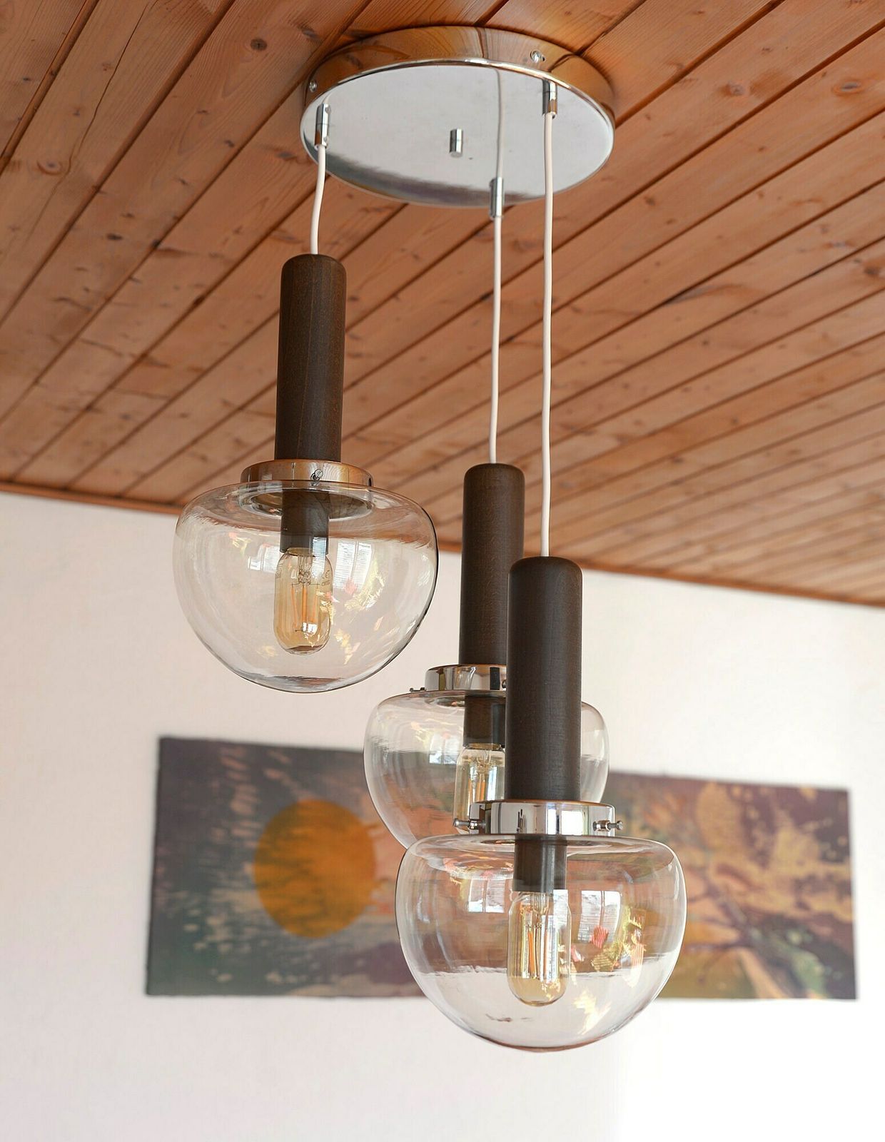Mcm Pendant Light / Space Age / Ceiling Light / Accent Lamp / Yugoslavia 1980's / Vintage Chandelier / Mid Century Modern / Light Fixture photo Lighting