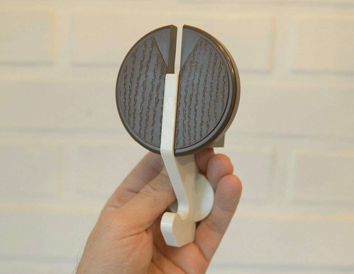 Vintage Plastic Hangers / Space Age / Mind Century Modern / Wall Coat Rack / Retro Hooks From 1980's photo for sale