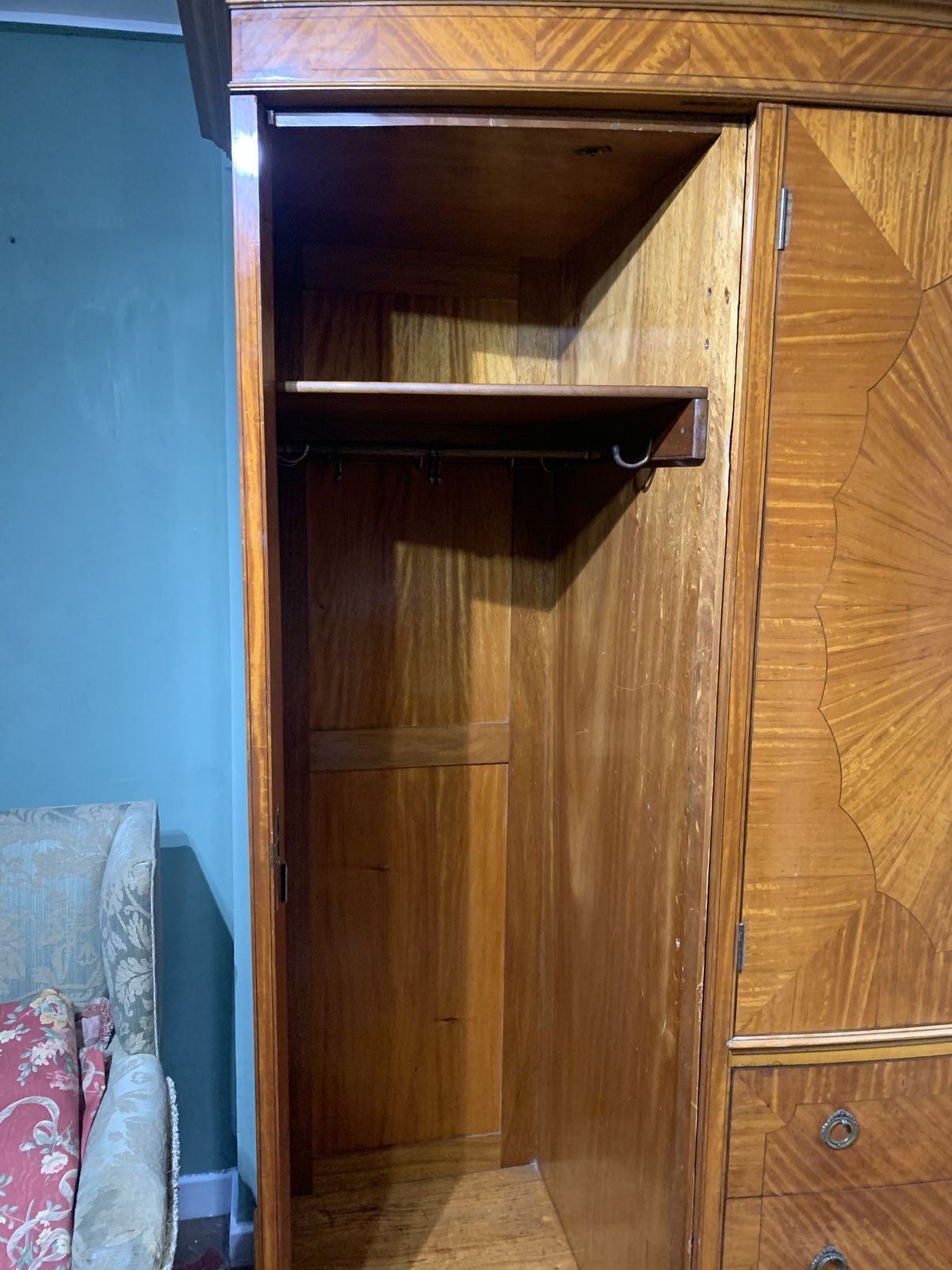 photo for sale A Quality Satinwood Edwardian Wardrobe