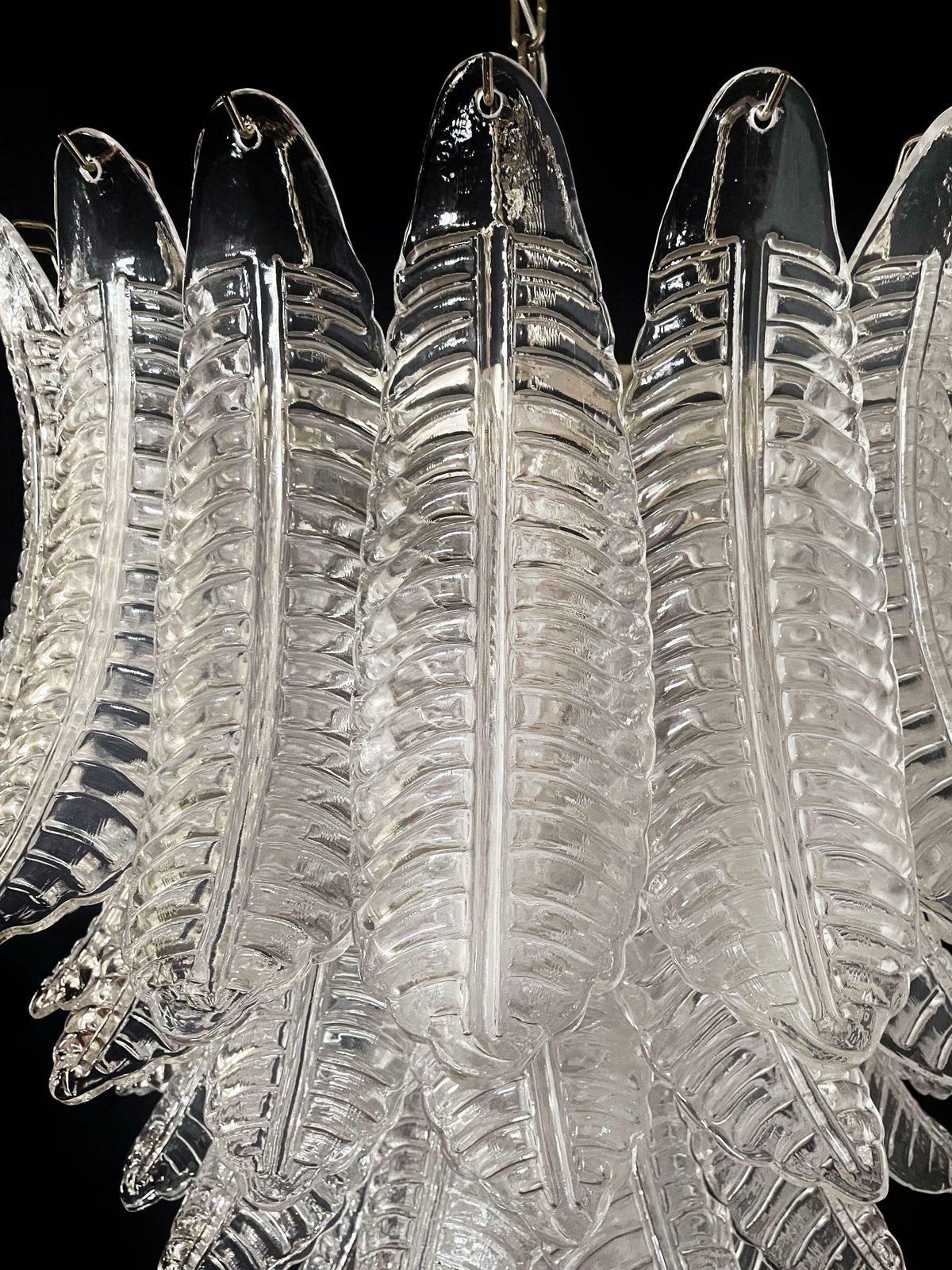 Huge Italian Murano Felci Glass Chandelier   75 Clear Glasses photo for sale