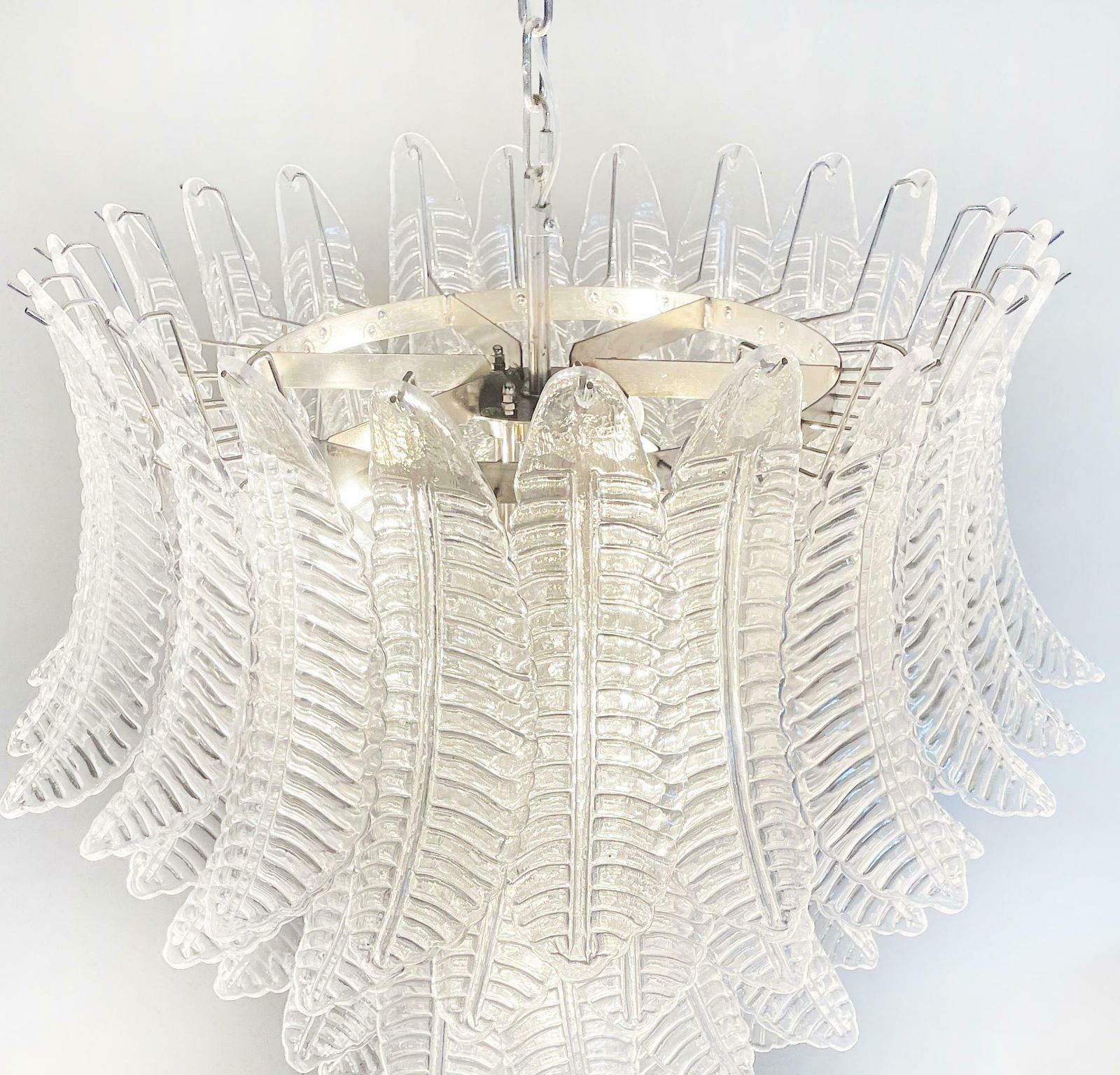 photo buy Huge Italian Murano Felci Glass Chandelier   75 Clear Glasses