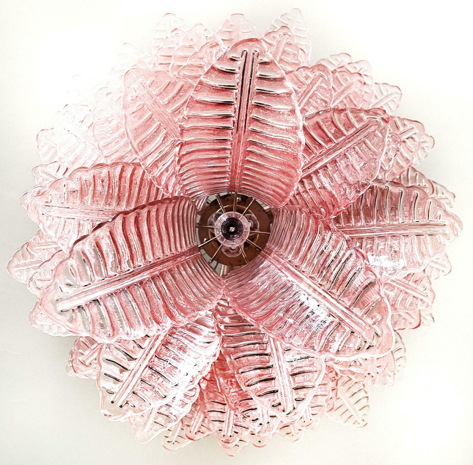 Huge Italian Murano Pink Felci Glass Chandelier   75 Glasses photo 2133.0