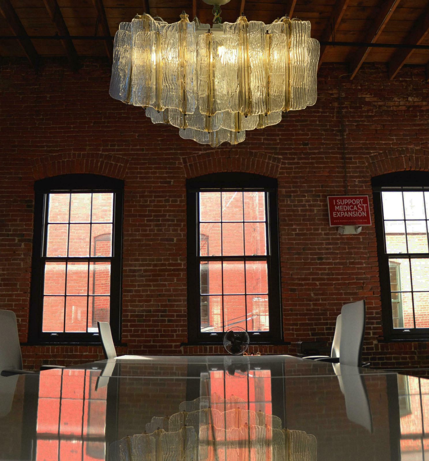 photo for sale Prestigious Pair Of Toni Zuccheri Chandeliers For Venini. Murano 1968.