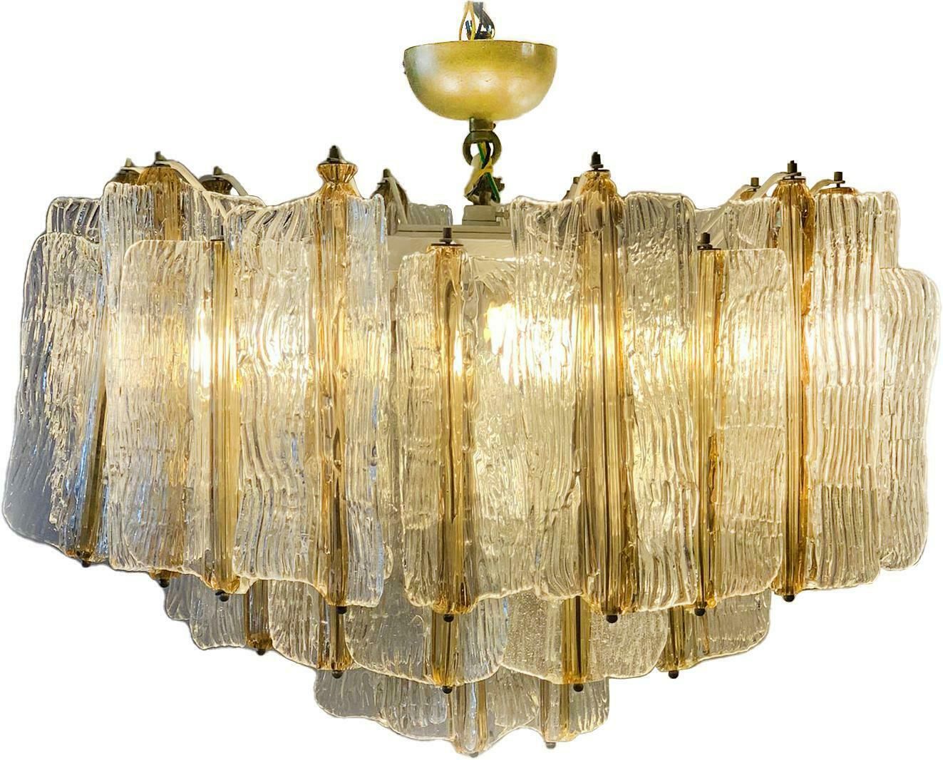 12641.0 Prestigious Pair Of Toni Zuccheri Chandeliers For Venini. Murano 1968. photo