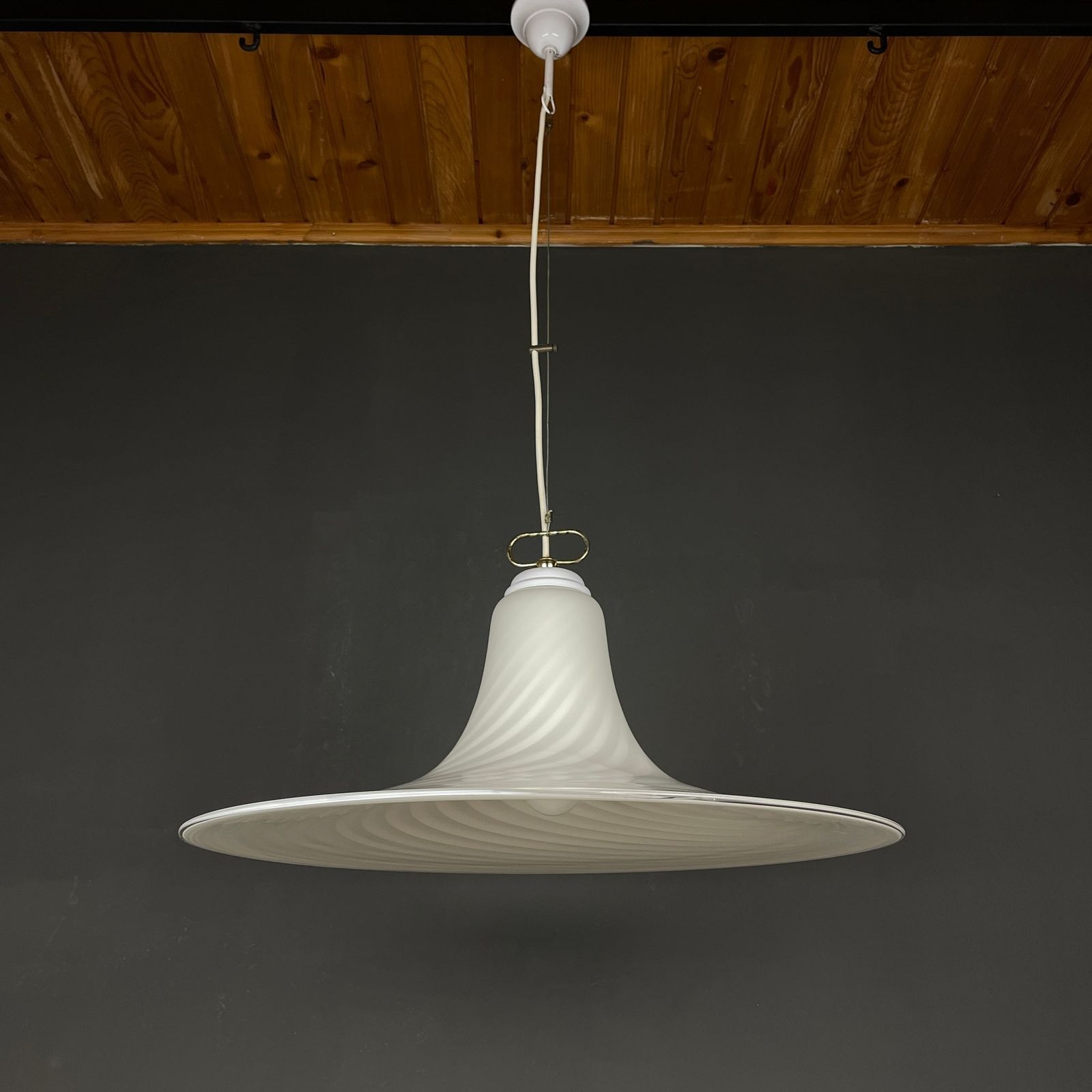 Classic Swirl Murano Glass Pendant Lamp Vetri Murano Italy 70s photo buy