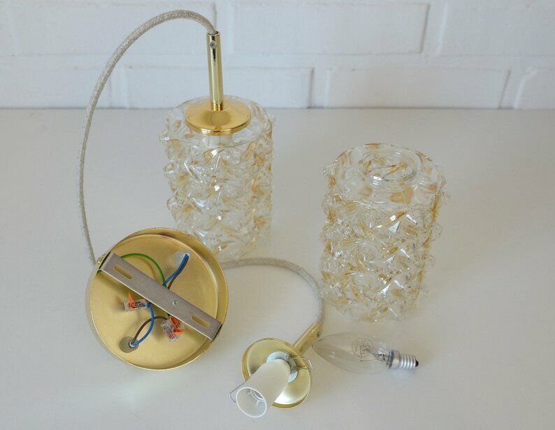 photo furniture Vintage Pendant Light / Gold Hanging Lamp / Redesign Cascade Ceiling Light / Mid Century Modern / Light Fixture