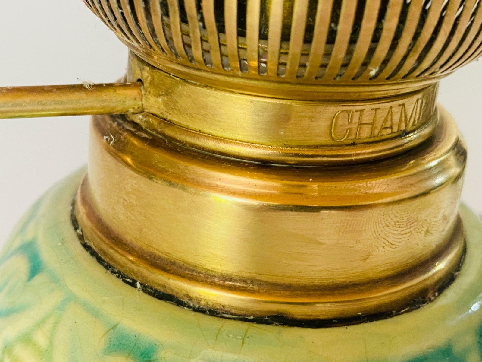 Majolica Lamp In Crackled Blue And Yellow Colour France 1960 photo buy