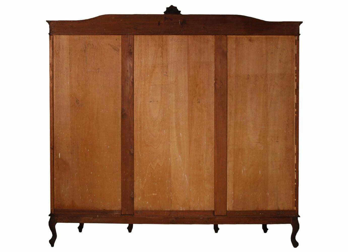 1920s Venetian Baroque Wardrobe Carved Walnut, Attributed Testolini & Salviati photo for sale