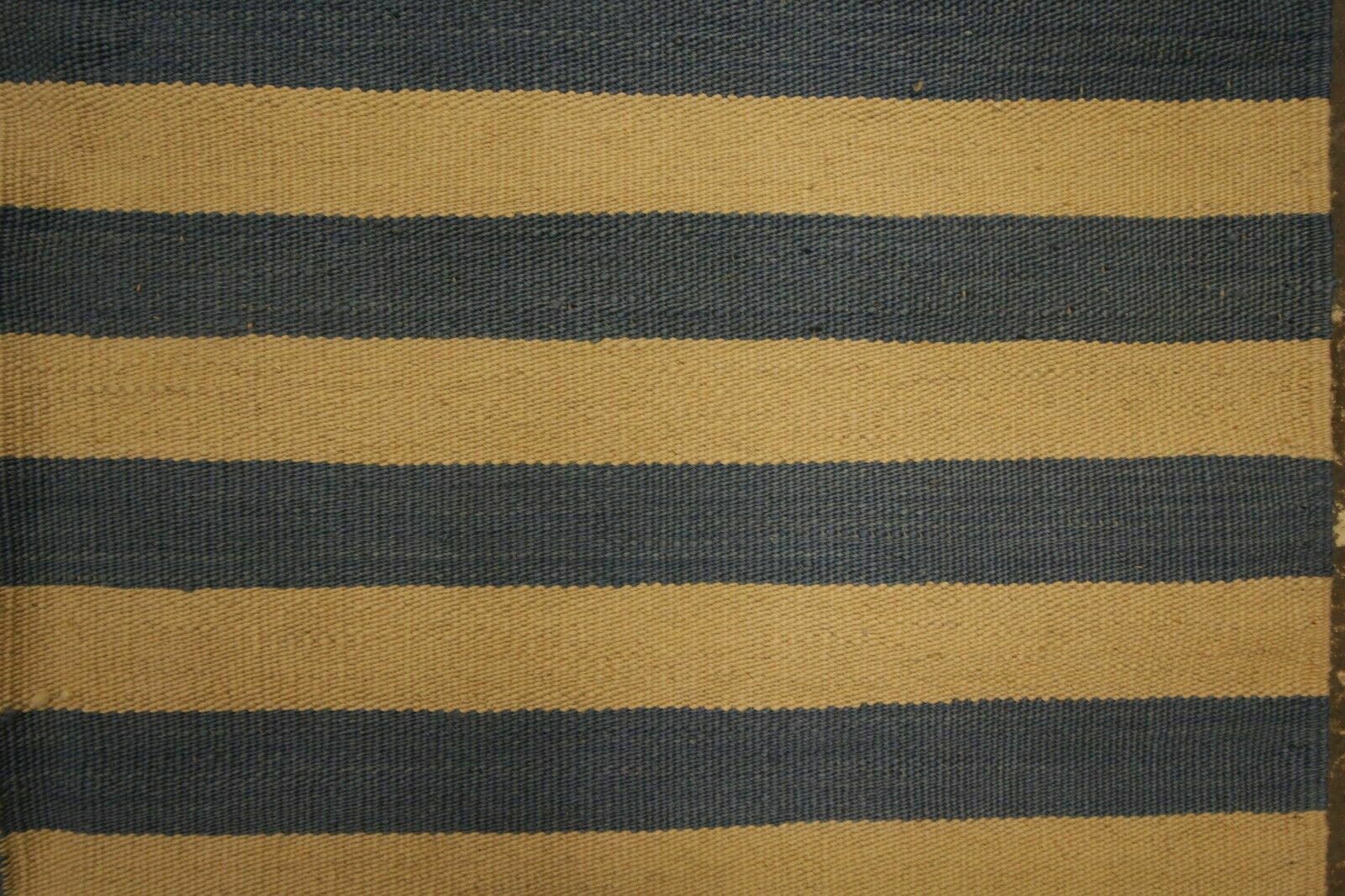 Blue Striped Kilim Rug Wool Area Rug, Modern Scandinavian Kilims 198x295cm photo for sale