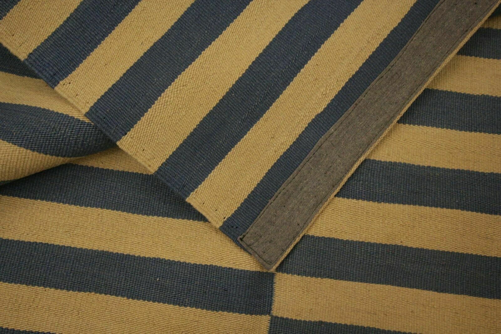 Blue Striped Kilim Rug Wool Area Rug, Modern Scandinavian Kilims 198x295cm photo 1400.0