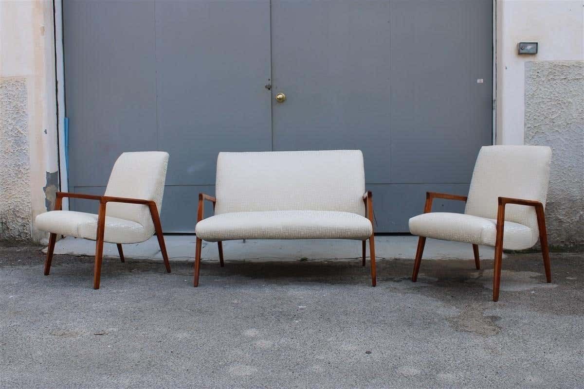 Living Room Sets Midcentury Design Cherry Wood Minimal Made In Italy, 1950s photo furniture