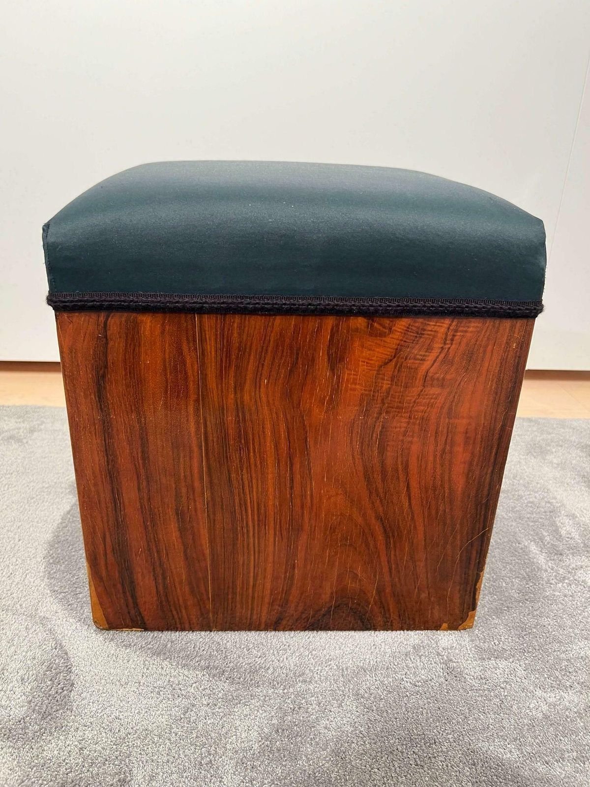 Cubic Art Deco Stool, Walnut Veneer, France Circa 1930 photo 869.44