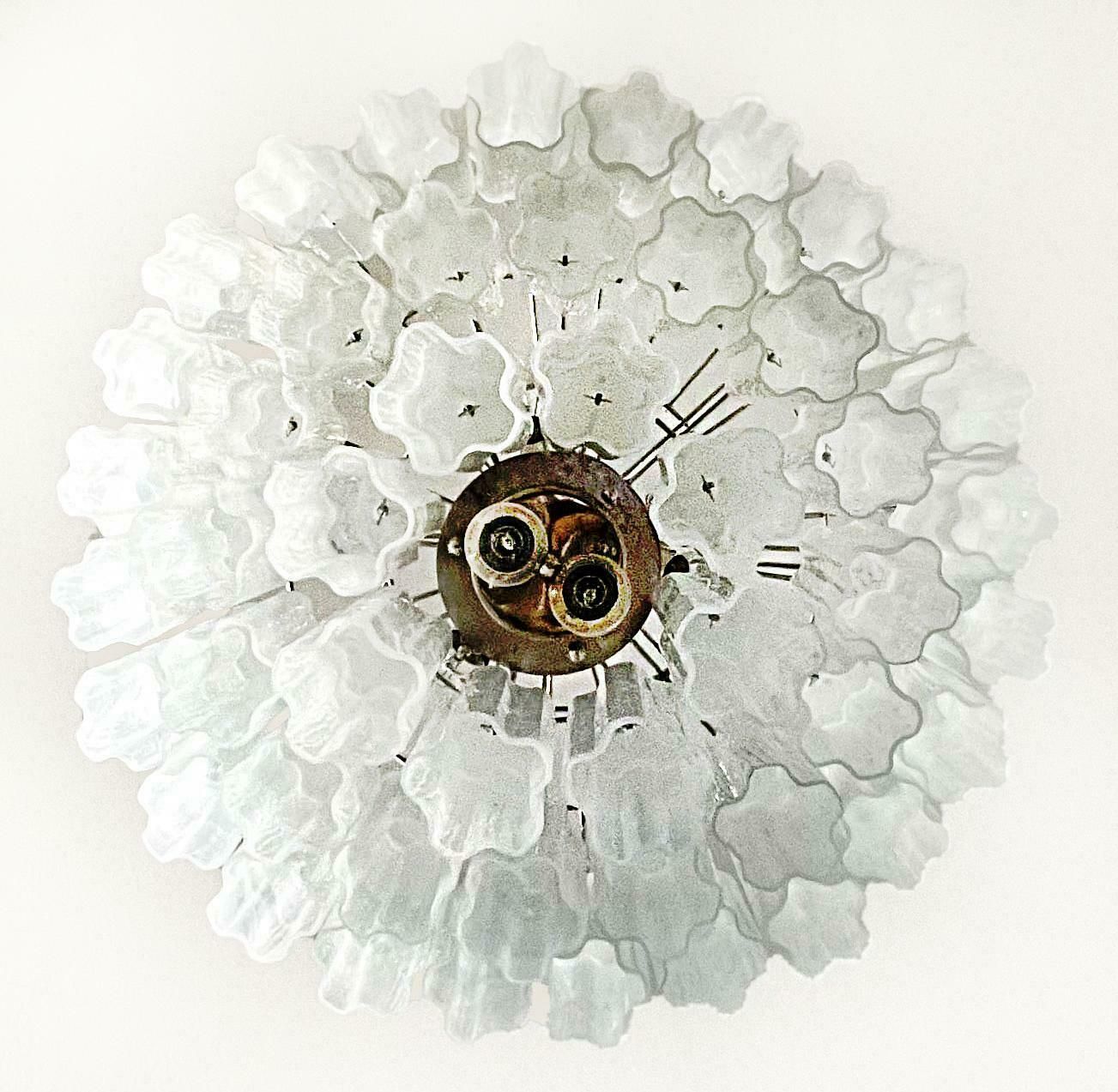 Beautiful Big Three Tier Murano Glass Tube Chandelier   White Albaster photo for sale