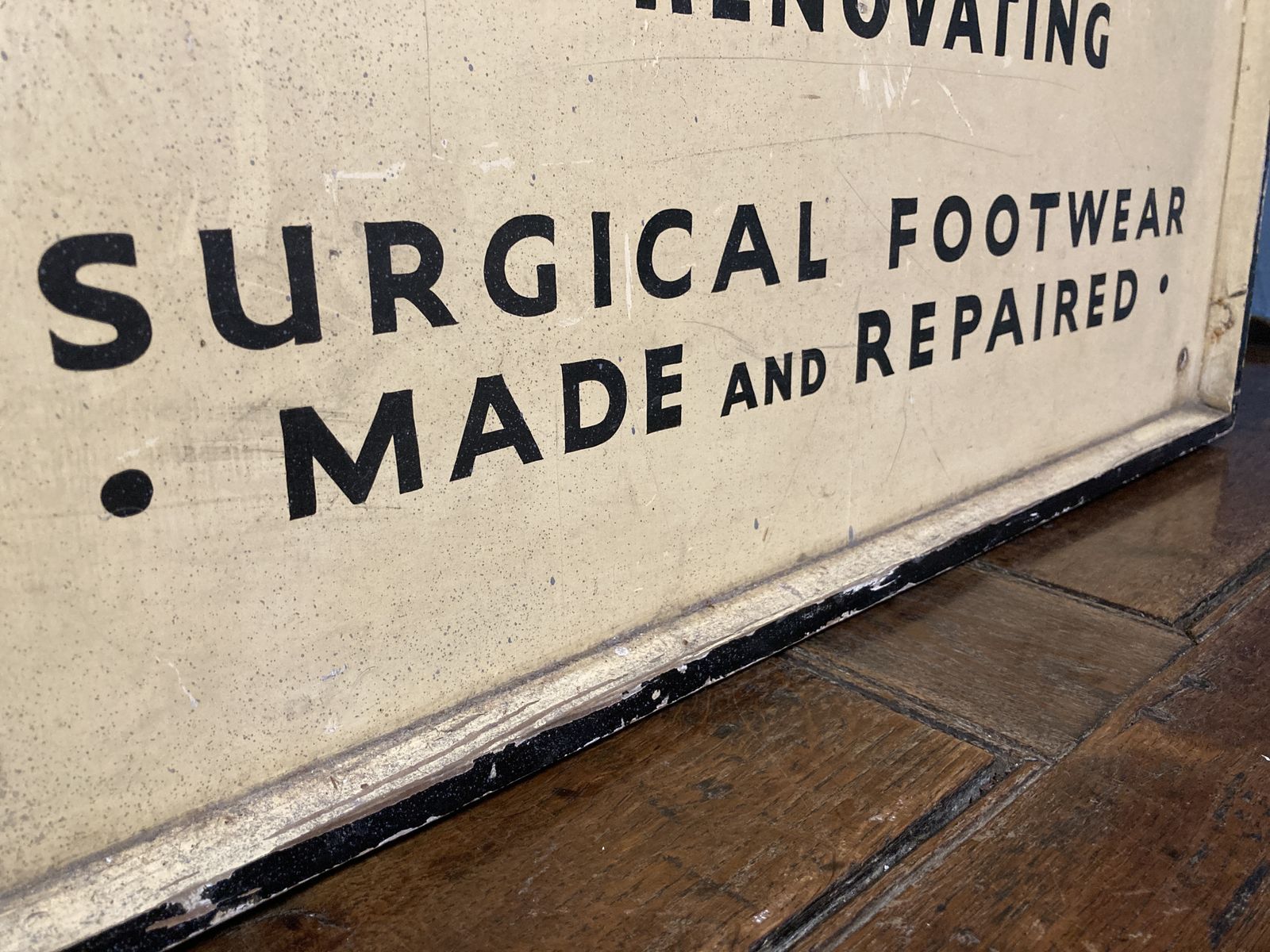 Vintage Hand Painted Wooden Shoe Factory Sign photo 295.0