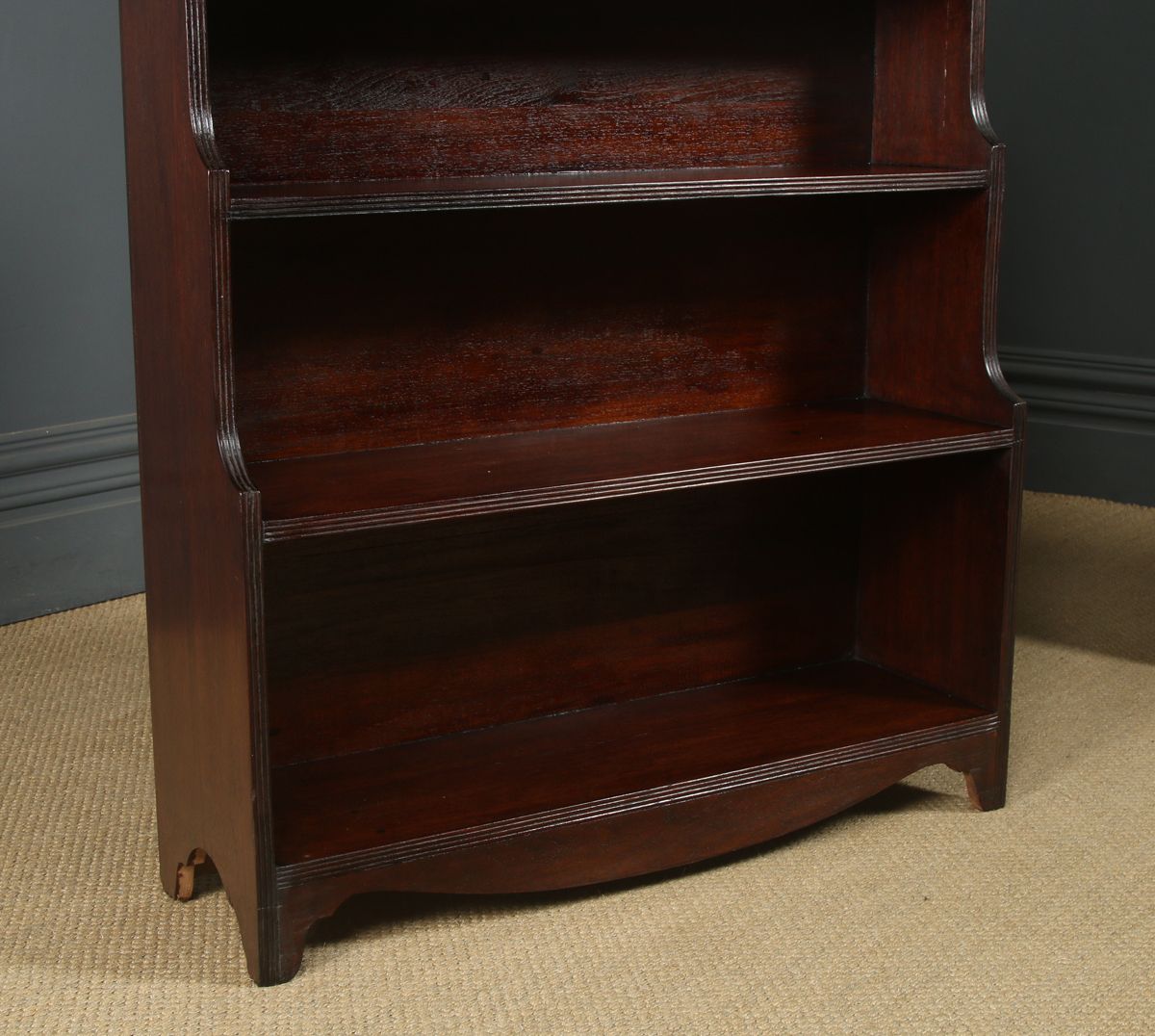 Anglo Indian Regency Style Teak Waterfall Pair Of Open Bookcases (Circa 1930) photo 2595.0