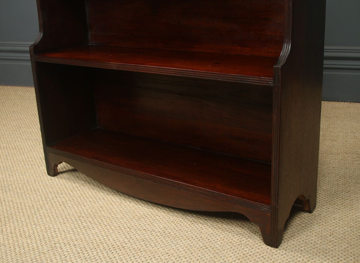 photo for sale Anglo Indian Regency Style Teak Waterfall Pair Of Open Bookcases (Circa 1930)