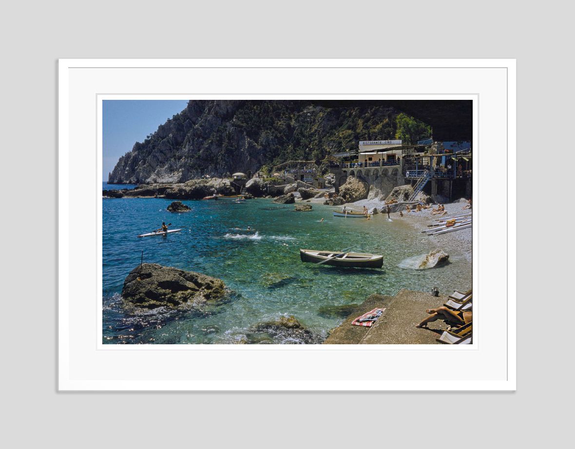 A Beach In Capri By Toni Frissell   Oversize Archival Pigment Print Framed In White