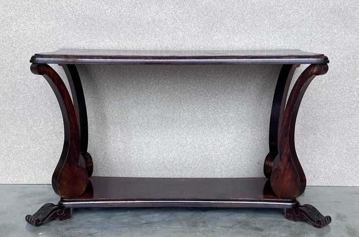 Early 20th Century Mahogany Rectangular Coffee Table With Low Shelve photo furniture